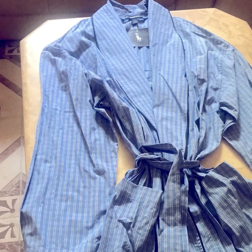 POLO RALPH LAUREN MENS ROBES L/XL P232 4Y BL/W/B - Picture 5 of 12